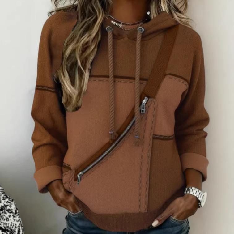 Womens 3D printed Hooded Long sleeve Sweatshirt With No Pockets