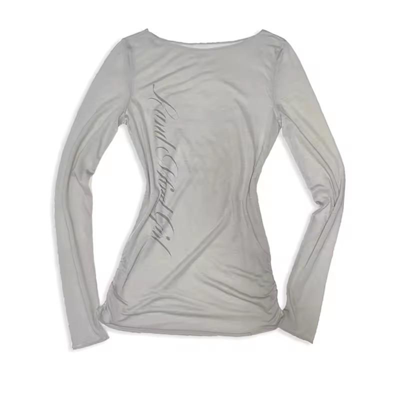 European And American Style Sexy All-matching Slim Long Sleeve Top Women
