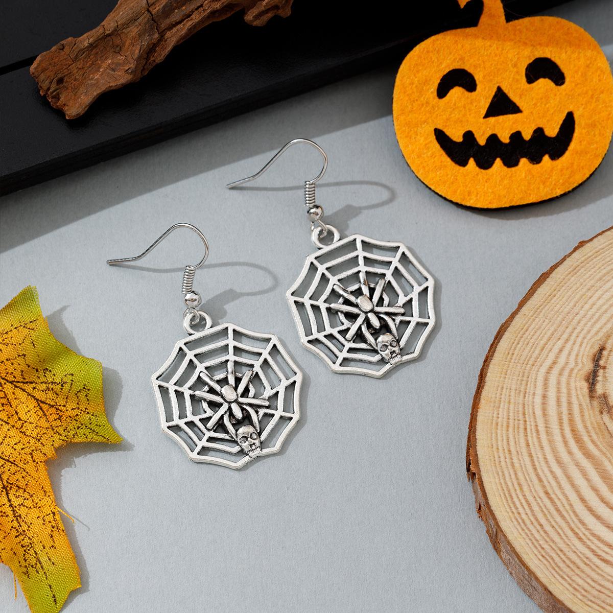 Horror Bat Pumpkin Skull Earrings Womens European And American Style Fashion
