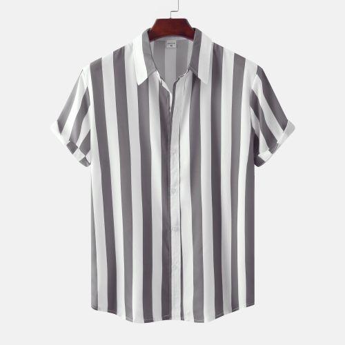 Men's 3D Printed Short Sleeve Turn Loose Shirt