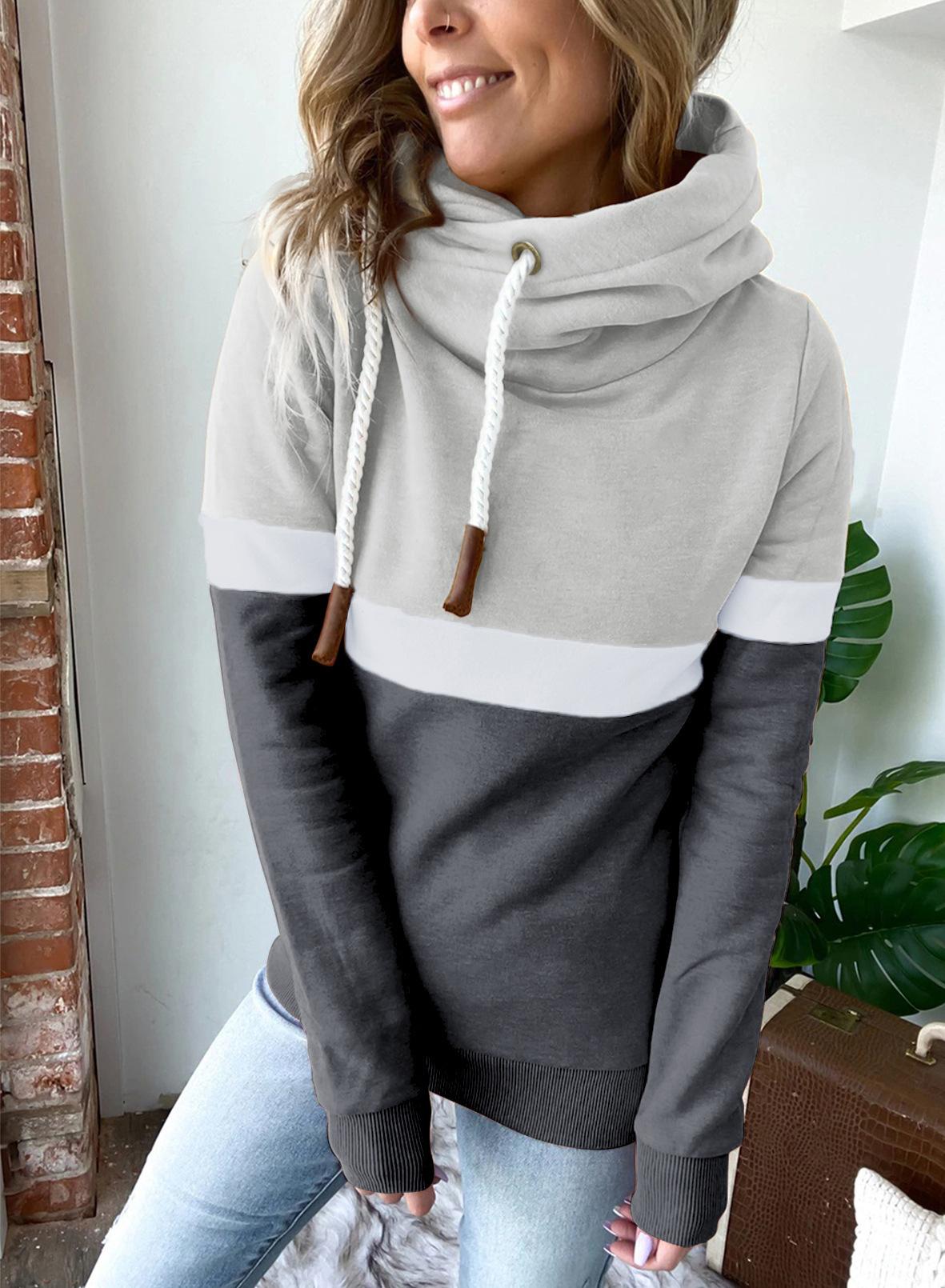 Women's Casual Turtleneck Hooded Sweatshirt