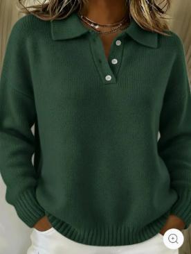 Button Sweater Women's Loose Soft Lapel Long Sleeve Tops Casual Knitwear Top For Daily Clothing