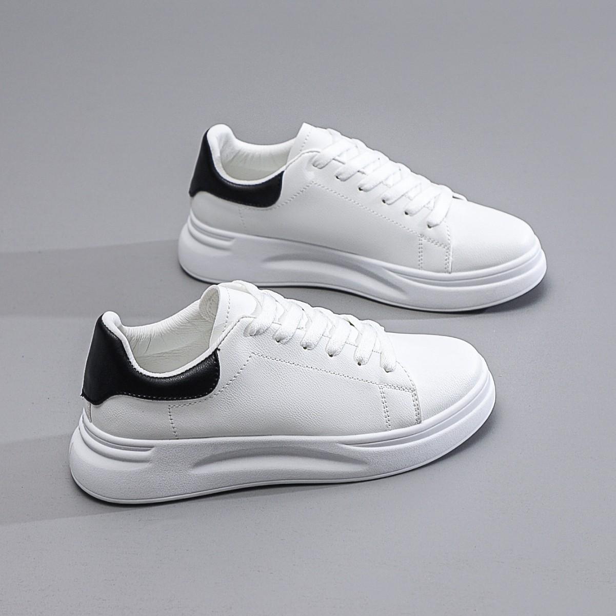 Womens White Platform Sneakers Height-increasing Wedge Shoes Versatile Casual Footwear