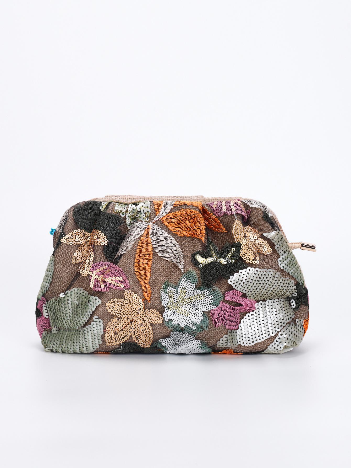 Handbag With Intricate Ink-wash Embroidery
