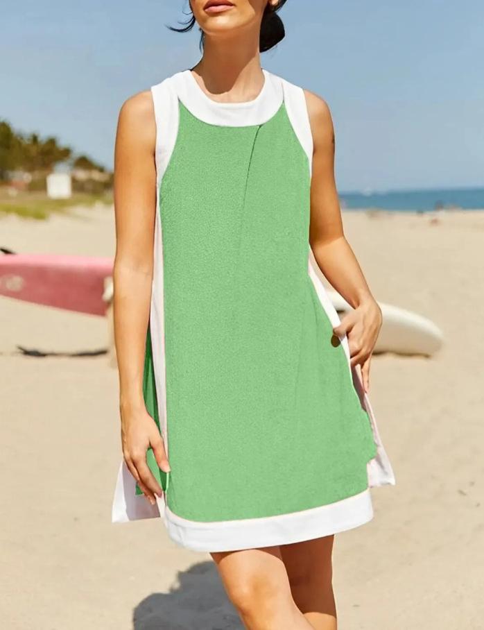Round Neck Sleeveless Top Paired With Shorts Set