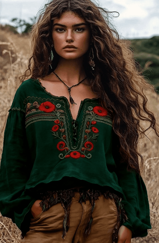 Women's Bohemian Retro Floral T-Shirt