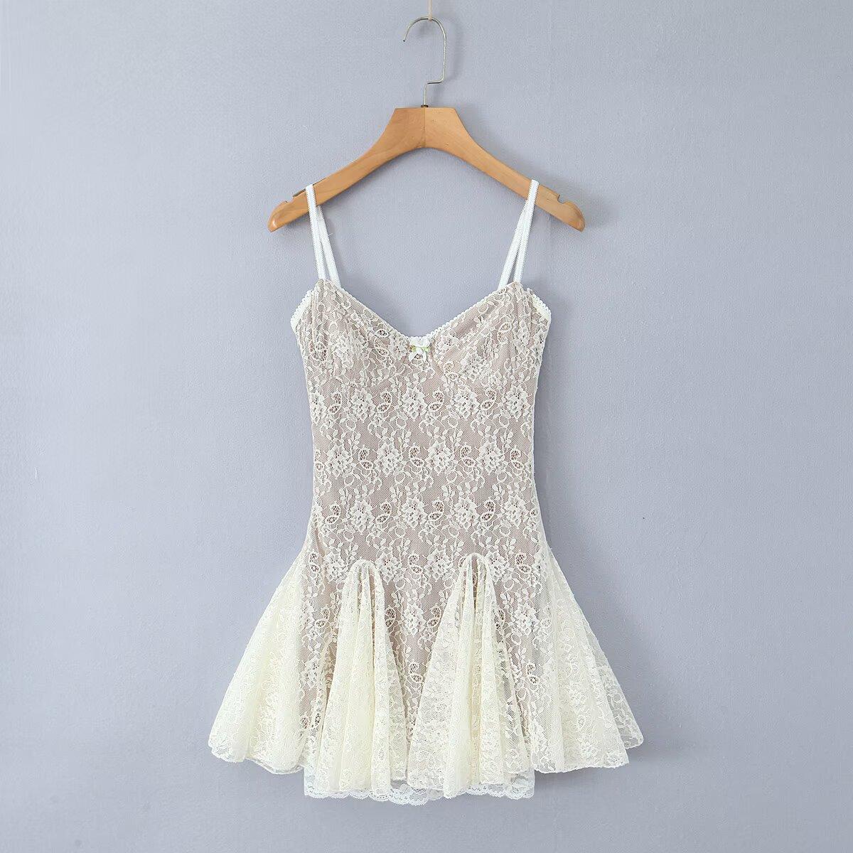 Women's Lace Braces Bandeau Dress Sexy