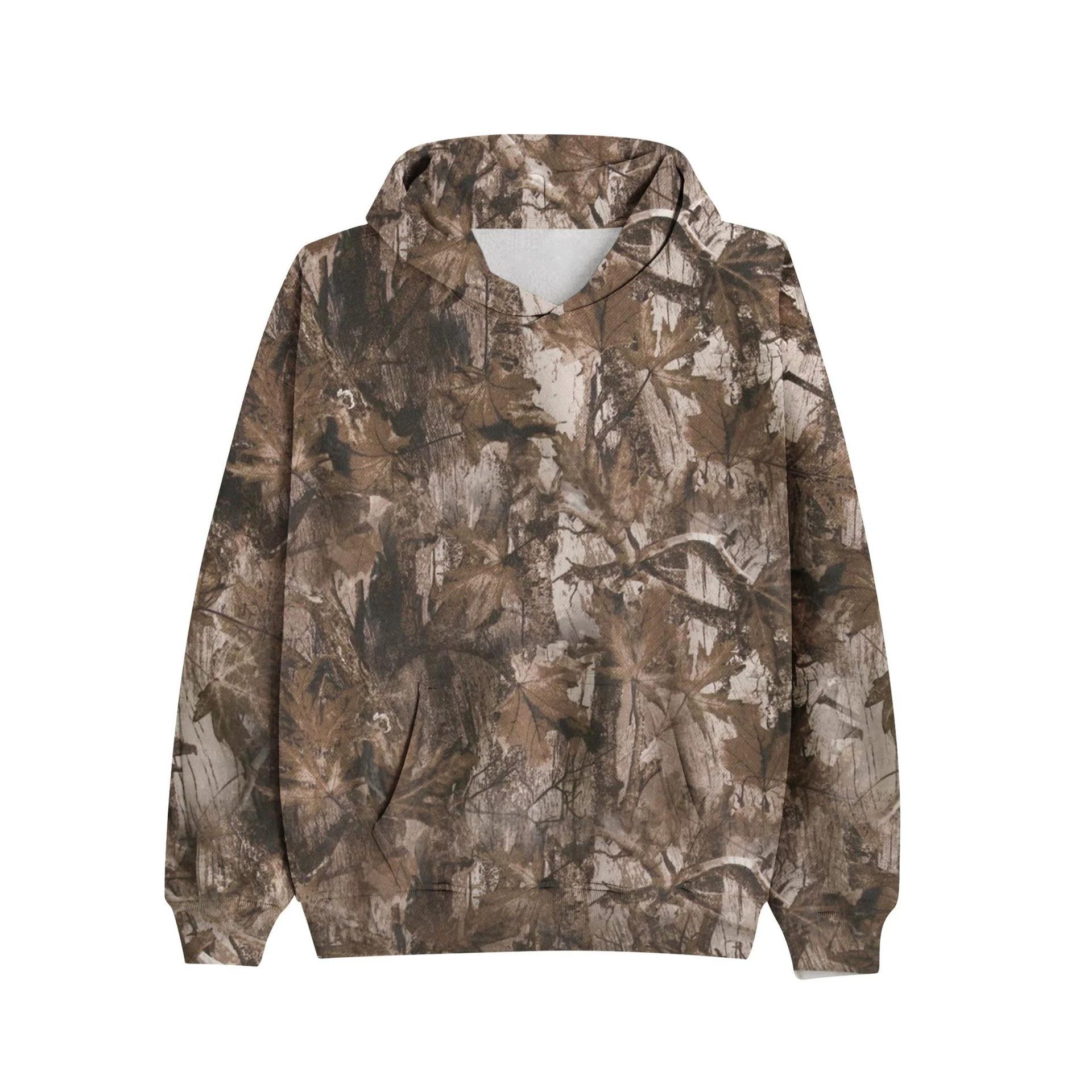 Branch-pattern Print Loose-fit Sweatshirt With A Hood