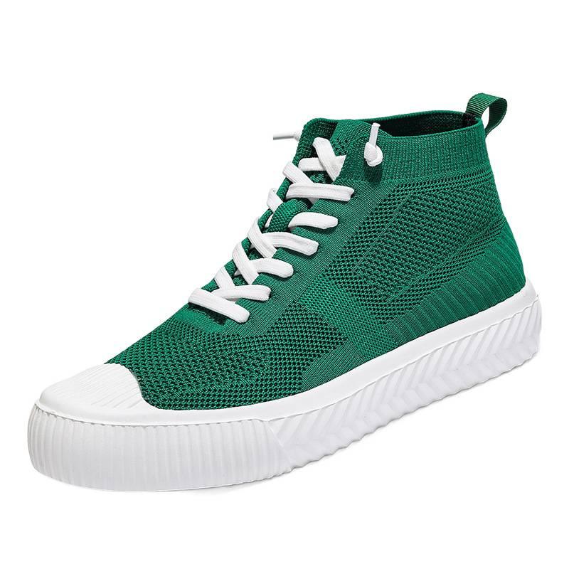 Jinjiang Cross-border Large-size Lightweight Flyknit High-top Casual Shoes