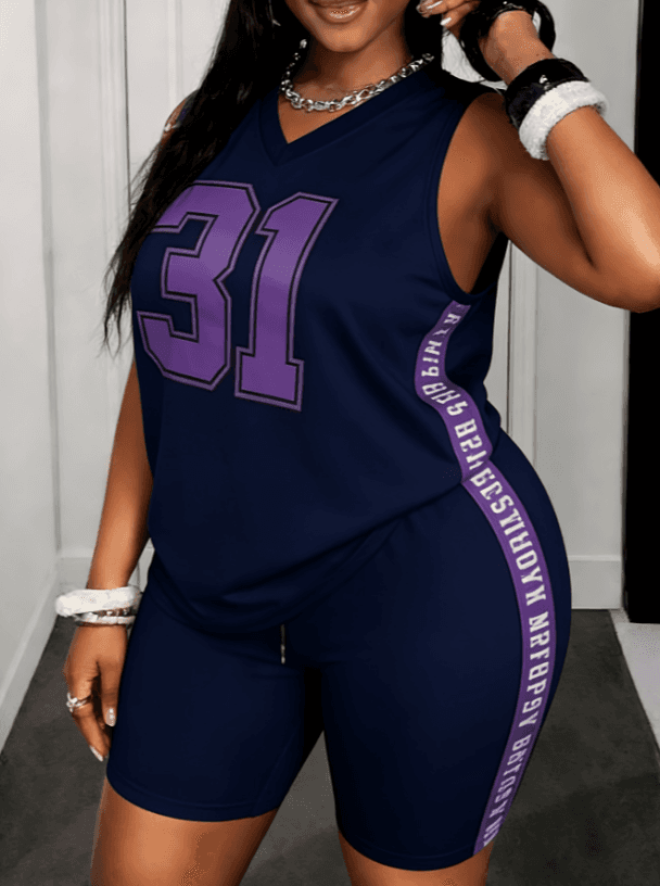 American Hot Girl Sport Jersey Set