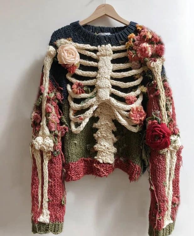 Halloween Bestseller 3D Digital-Print Womens Crew-Neck Loose Sweater