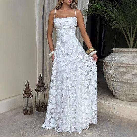 Women's Sling Chiffon Backless Dress