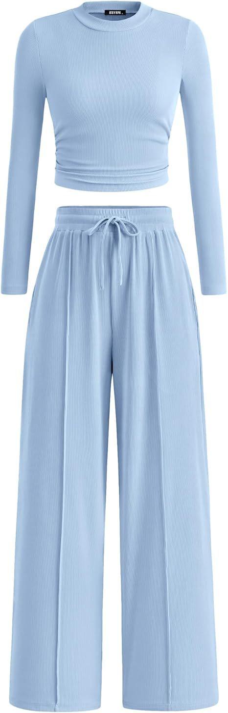 Women's Rib Fashion Navel Casual Suit