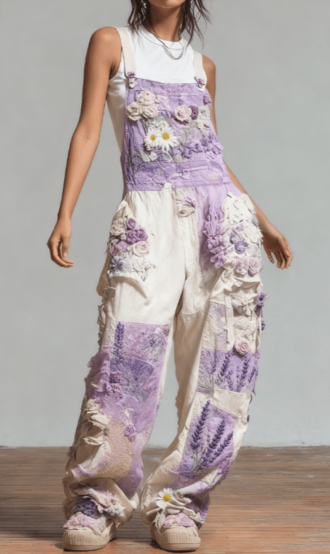 Casual Women's Bohemian Style Woven Loose Overalls