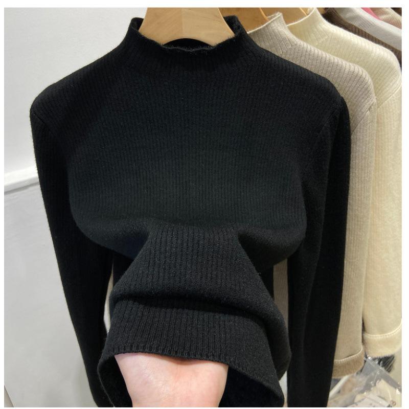 Women's Fashion Semi-Turtle Neck Knitted Sweater
