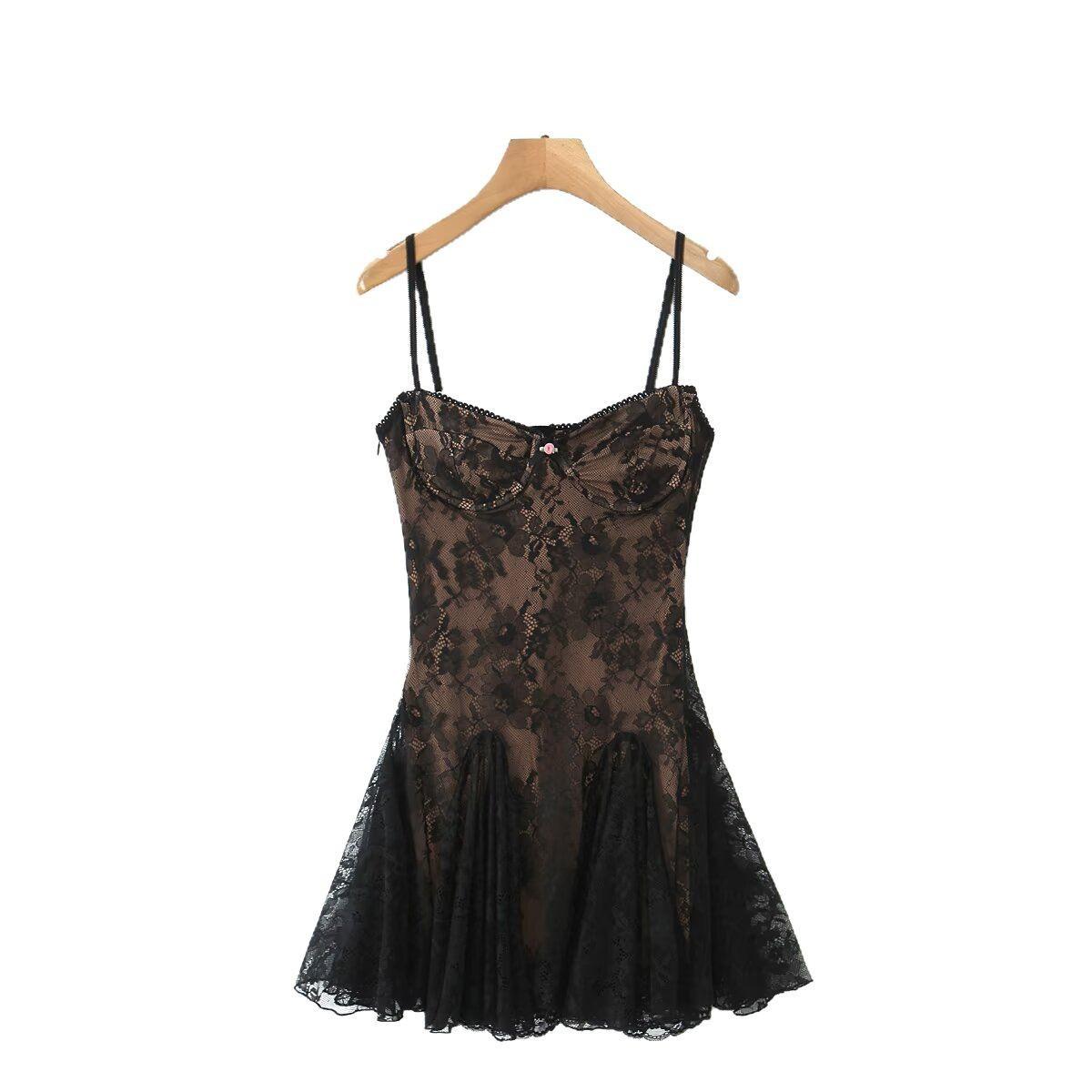 Women's Lace Braces Bandeau Dress Sexy
