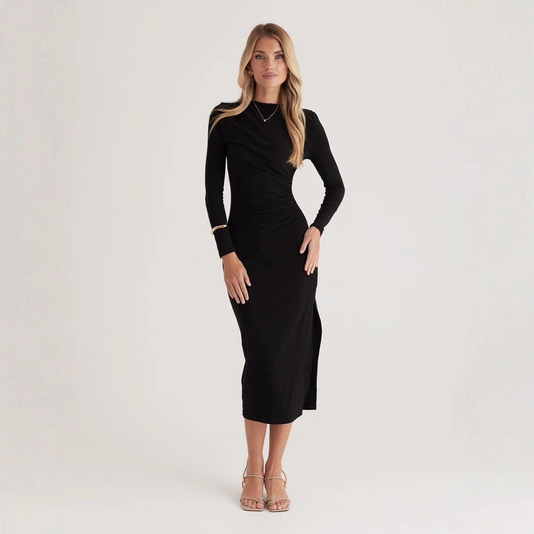High-grade Sense Dress Pleated Shoulder