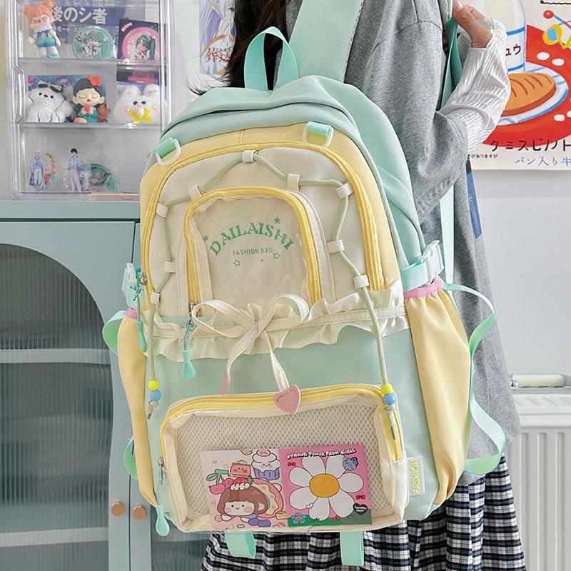 Cute Bow-Knot Middle School Student Large-Capacity Backpack
