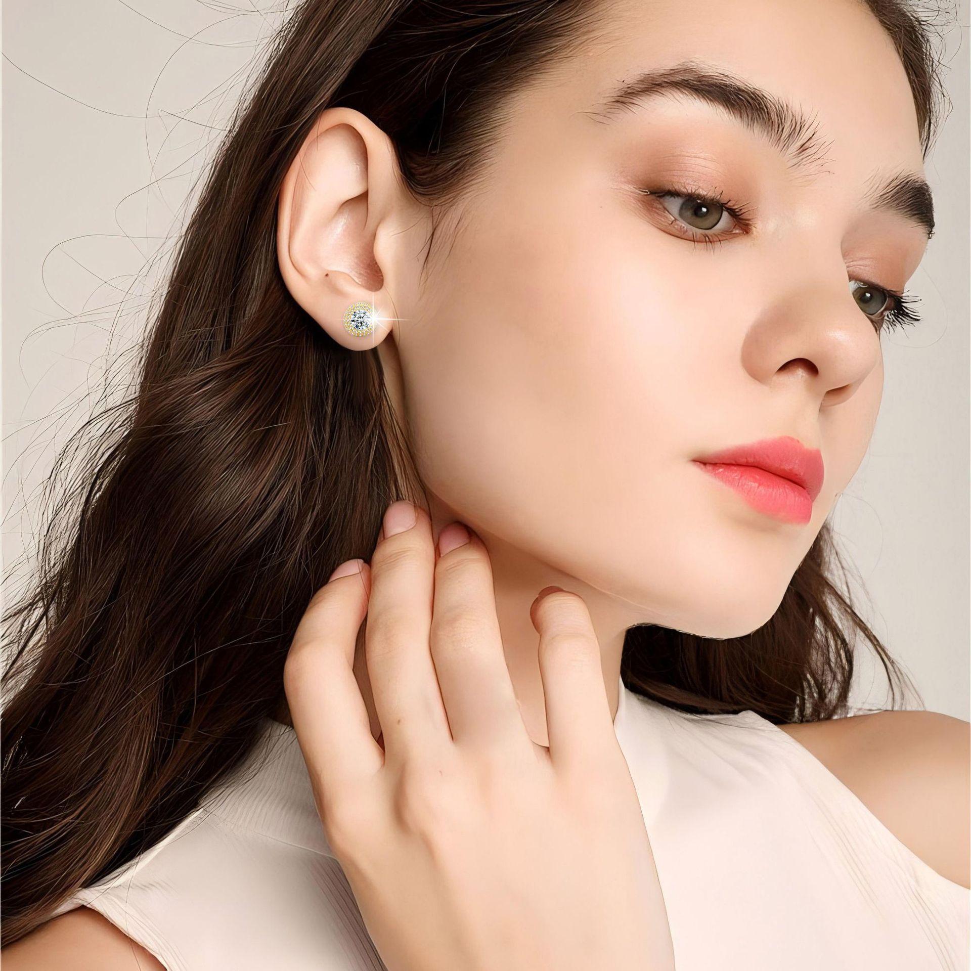 Casual Round Stud Earrings Unisex
