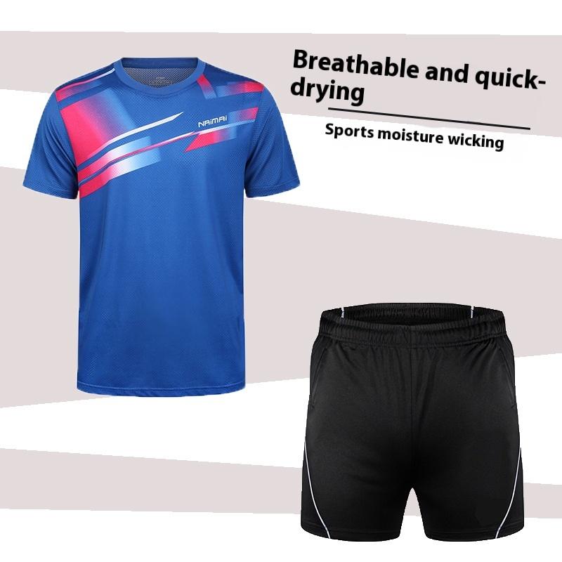 Badminton Suit Set Summer Short Sleeved Top Men's And Women's Lapel
