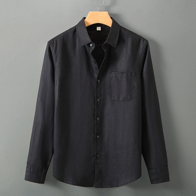 Solid-color High-end Sun-protection Linen Shirt For Men