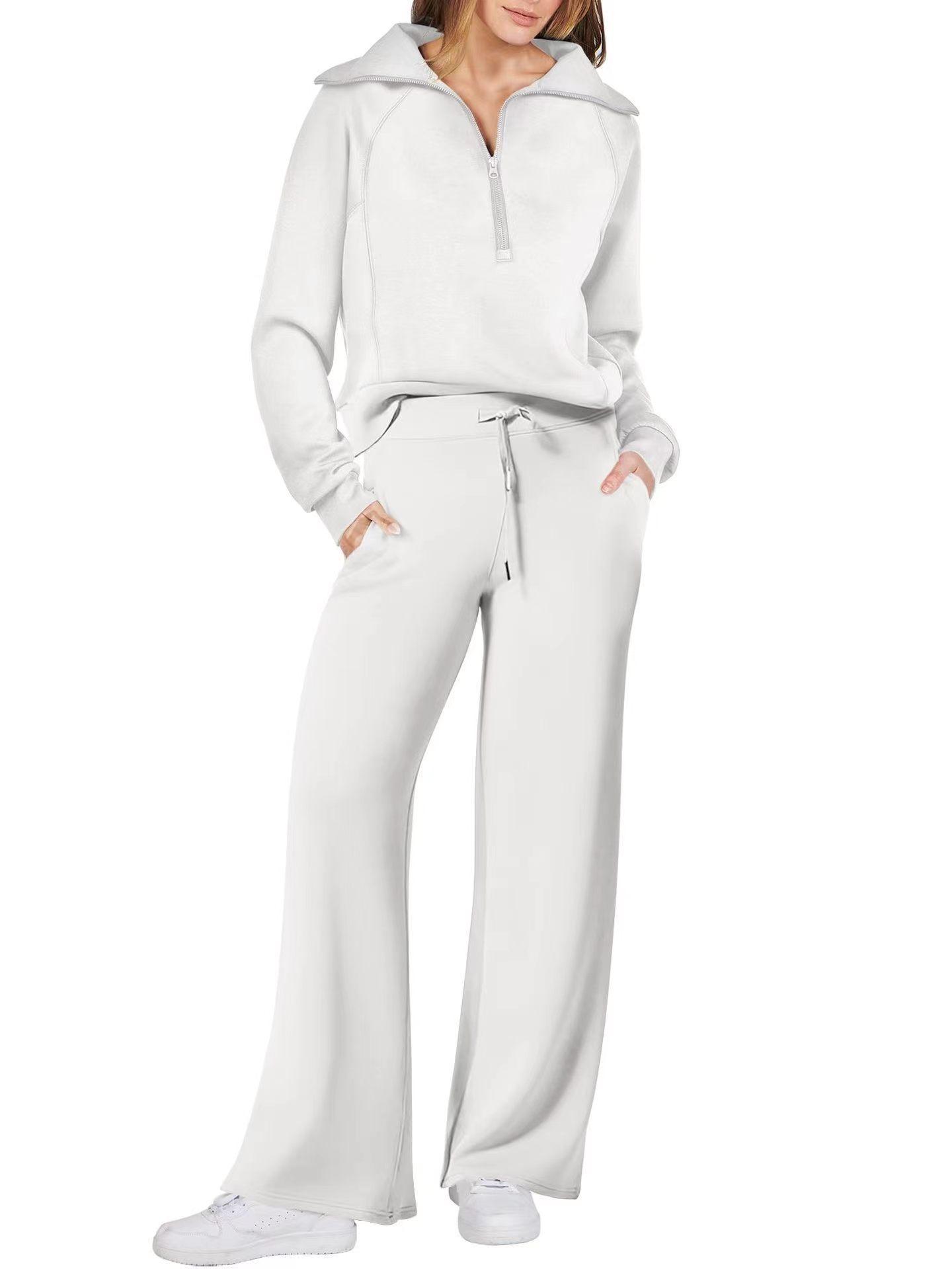 Europe And America Foreign Trade Autumn And Winter Fashion Casual Sport Two-piece Set For Women