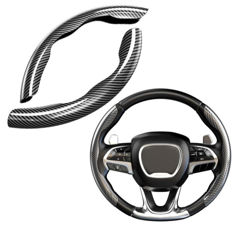Car Steering Wheel Cover Carbon Fiber Pattern Steering Wheel Grip Cover