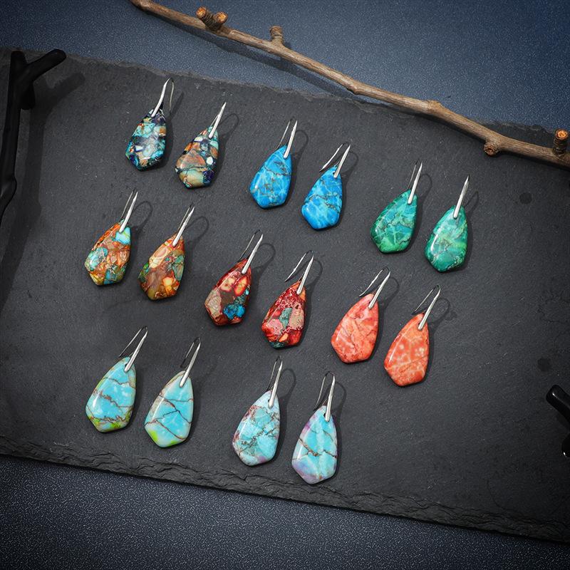 Triangular Rhombus-shaped Floral Earrings For Women