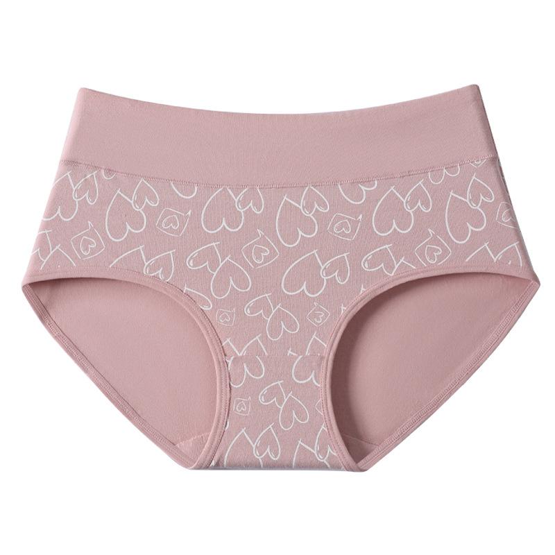 High-waisted Pure-cotton Cute Girls And Womens Tummy-control Briefs