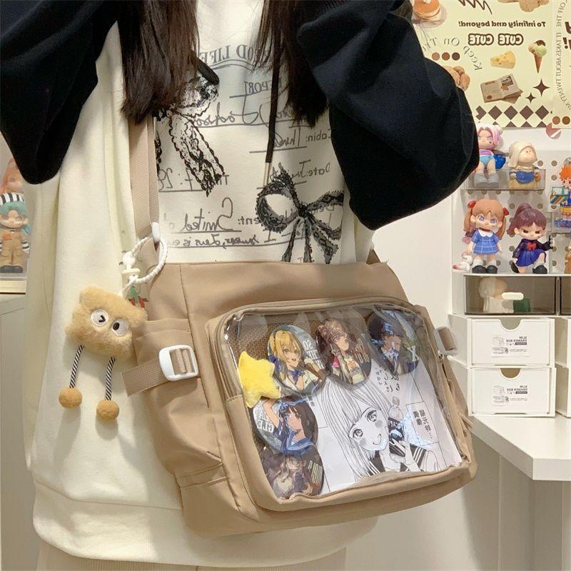 Preppy-style Transparent Large-capacity Single-shoulder Crossbody Bag
