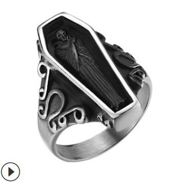 Stainless Steel Ring Dark Vintage Style