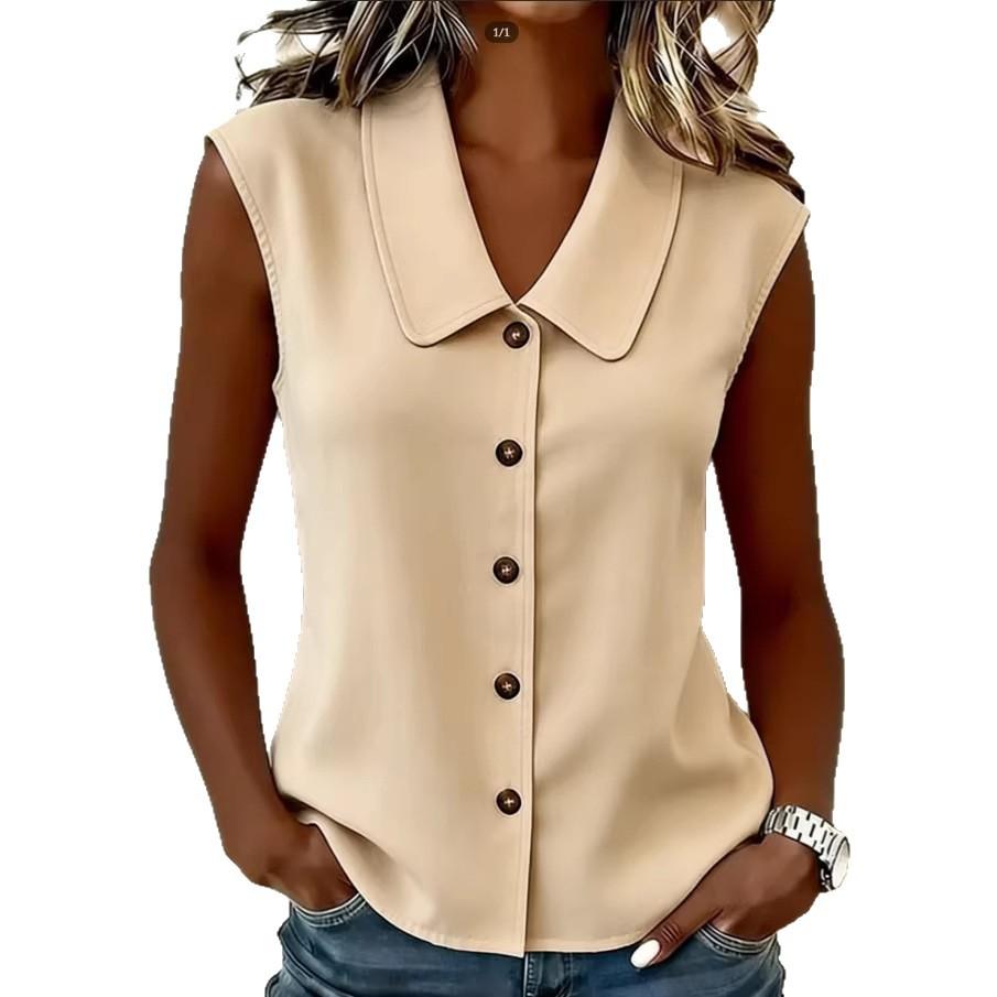 Women's Button Up Sleeveless Top