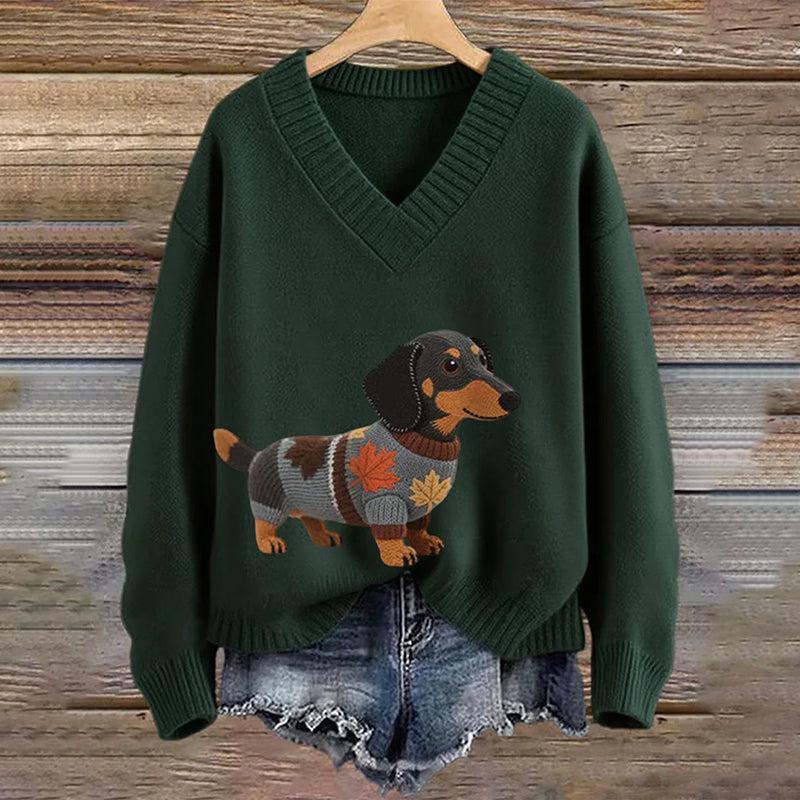 Womens Printed Crew-Neck Faux Sweater Top