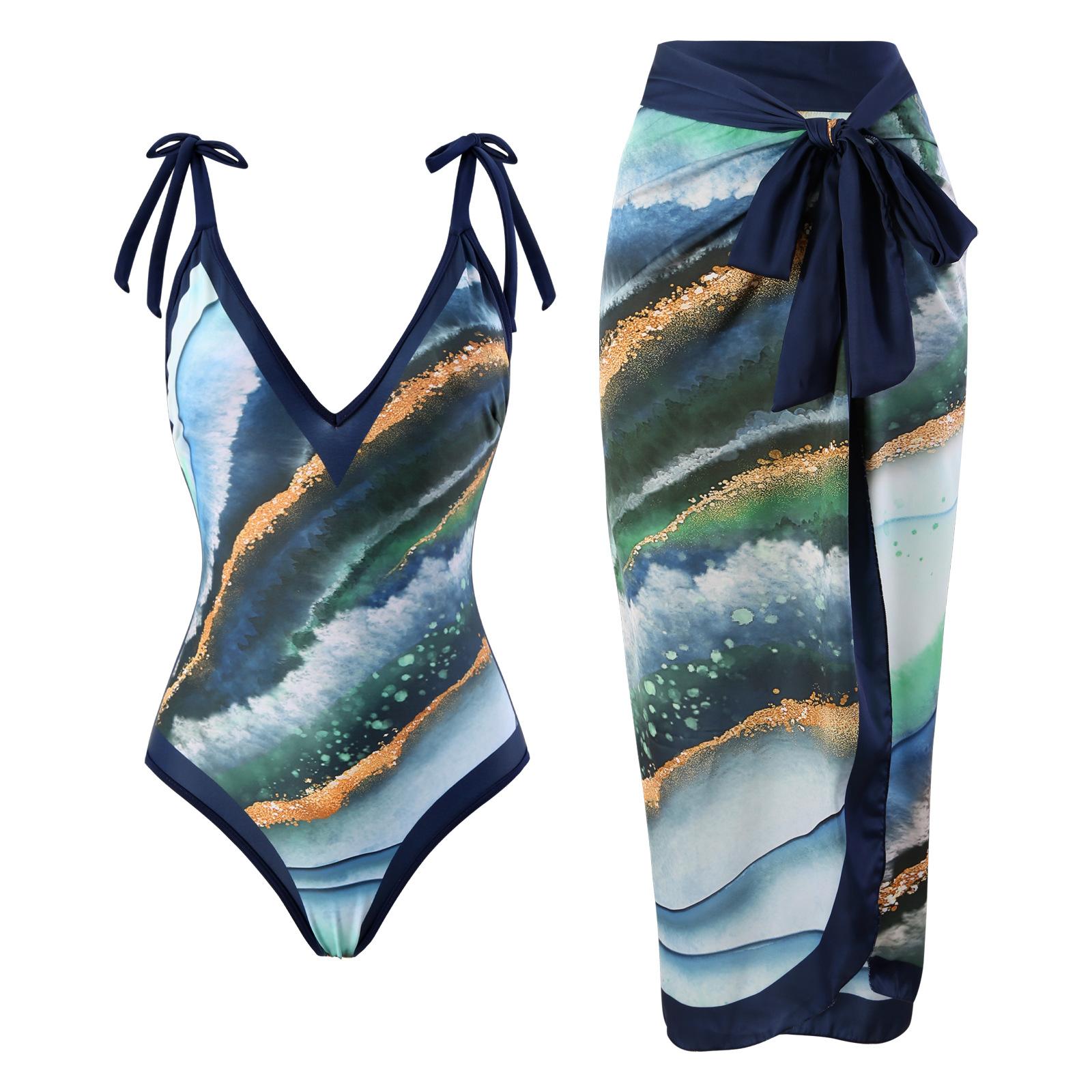 One-piece Sexy Figure-flattering Swimsuit Womens Two-piece Set