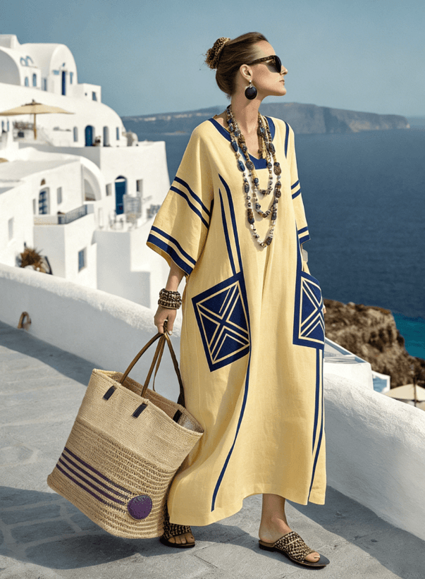 Bohemian-style Cotton And Linen Loose Vacation Dress
