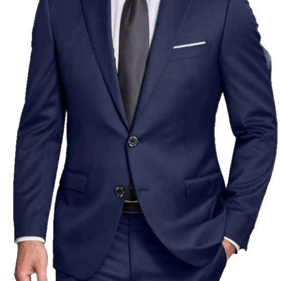 Solid-color Slim-fit Evening Suit Jacket