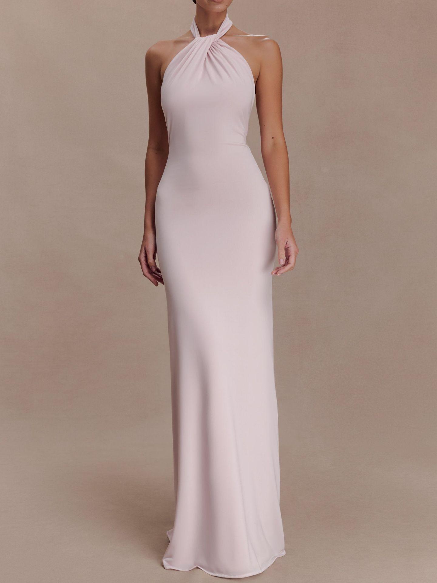 Ins Bodycon Halter Dress Sexy Backless Slim Fit Waist Slimming Maxi Dresses Prom Party Club Clothing For Women