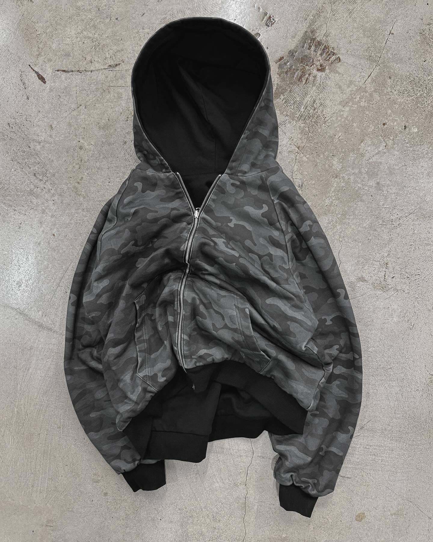 Hooded Hoodie Two Sides Can Wear Vintage Leopard Print Zipper Hoodie