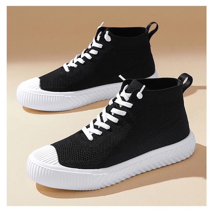 Jinjiang Cross-border Large-size Lightweight Flyknit High-top Casual Shoes