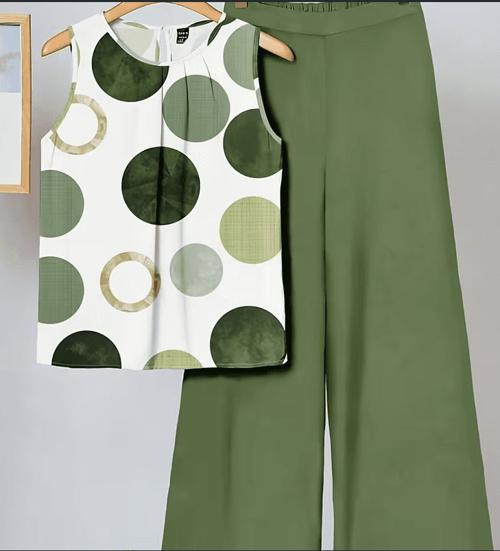 Sleeveless Top Wide-Leg Pants Two-Piece Set