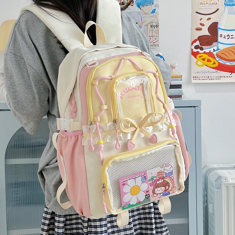Cute Bow-Knot Middle School Student Large-Capacity Backpack