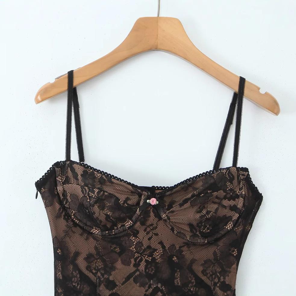 Women's Lace Braces Bandeau Dress Sexy
