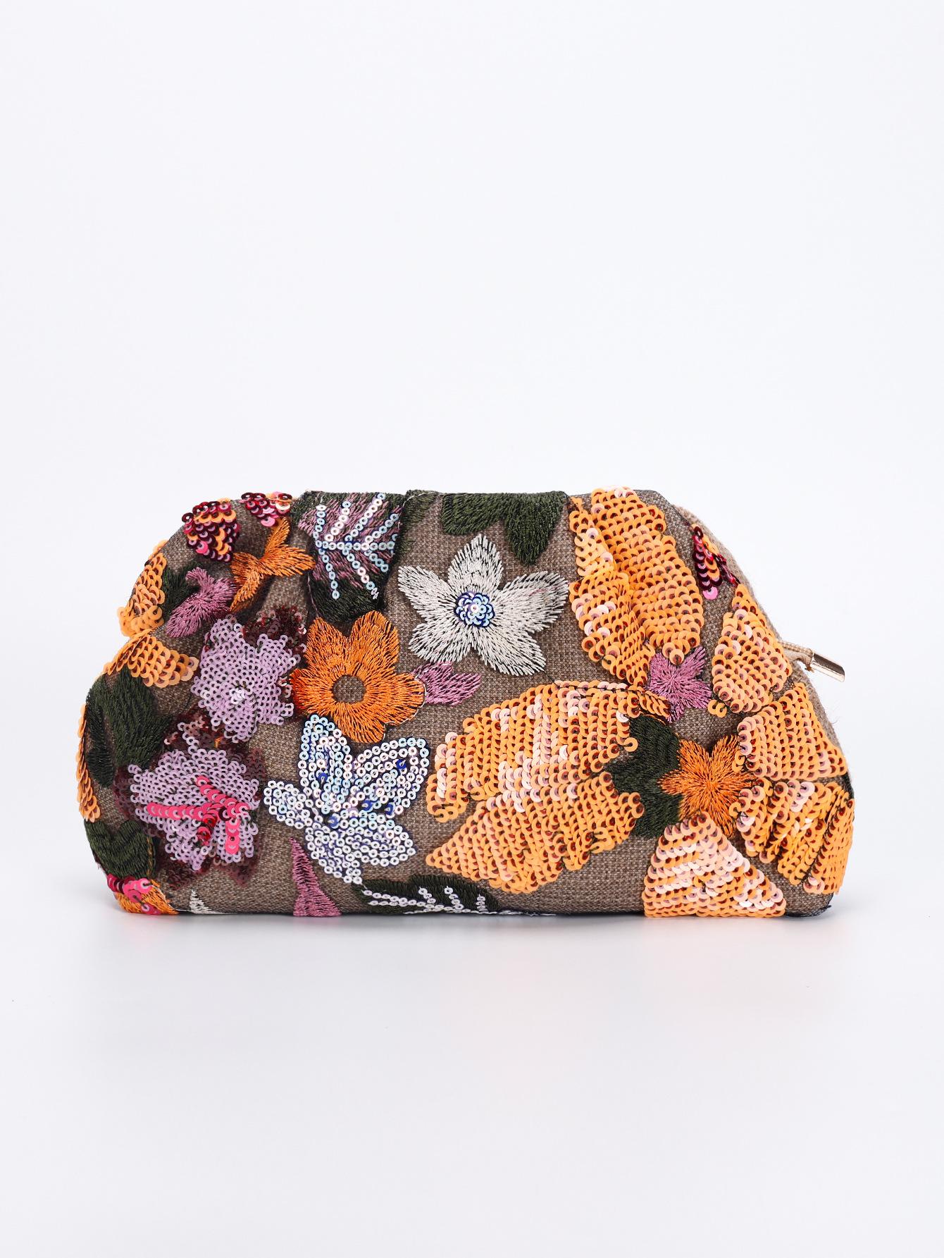 Handbag With Intricate Ink-wash Embroidery