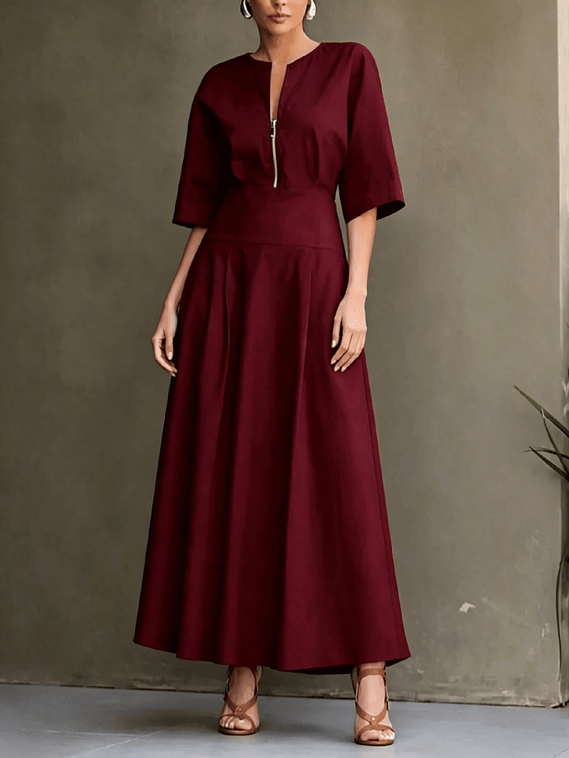Women's Half Zip Midi Dress