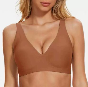 Women's Seamless Wireless Comfortable Fixed Double-shoulder Strap Full Cup Bra