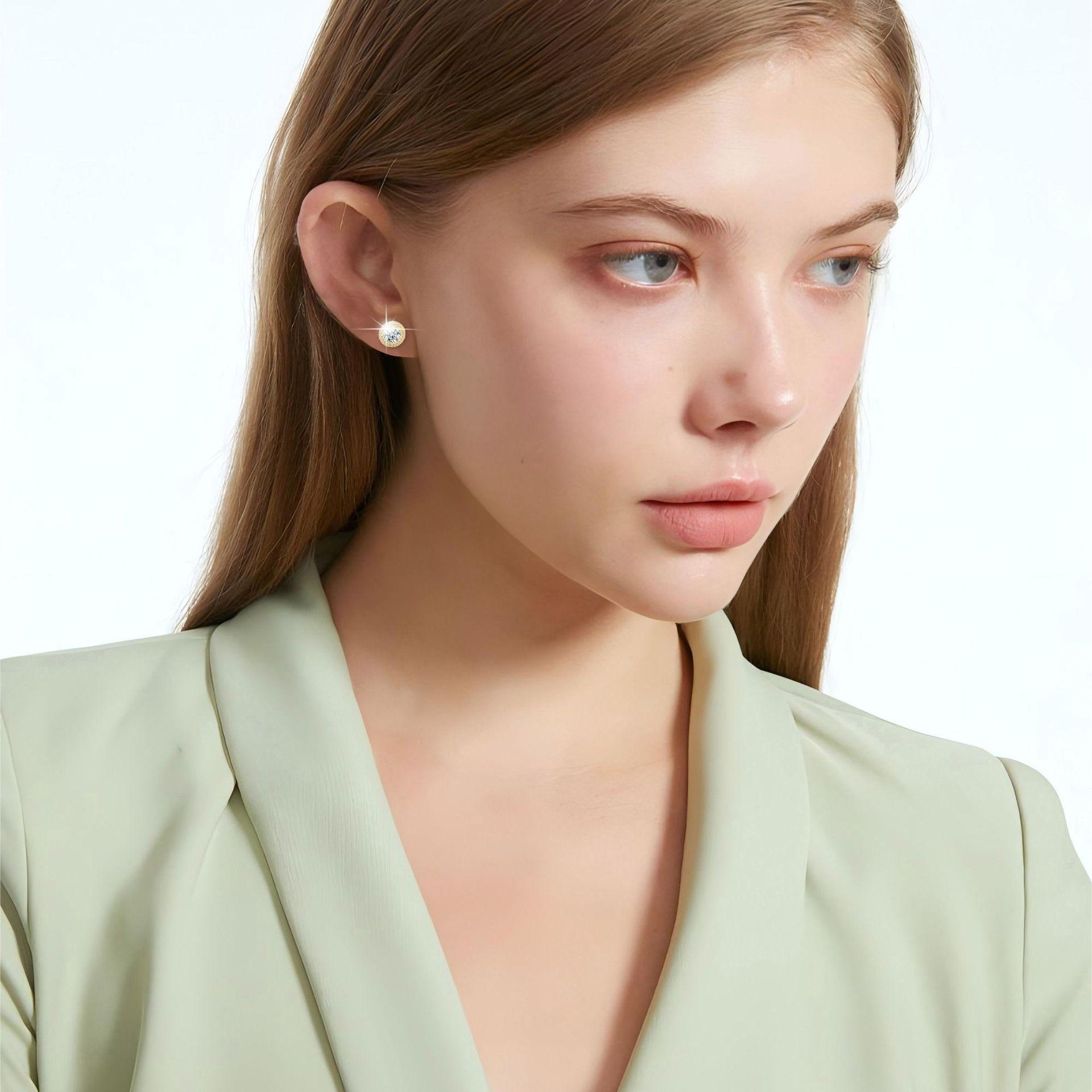 Casual Round Stud Earrings Unisex