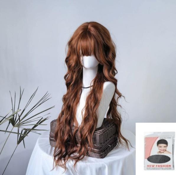 Natural Orange-brown Long Curls
