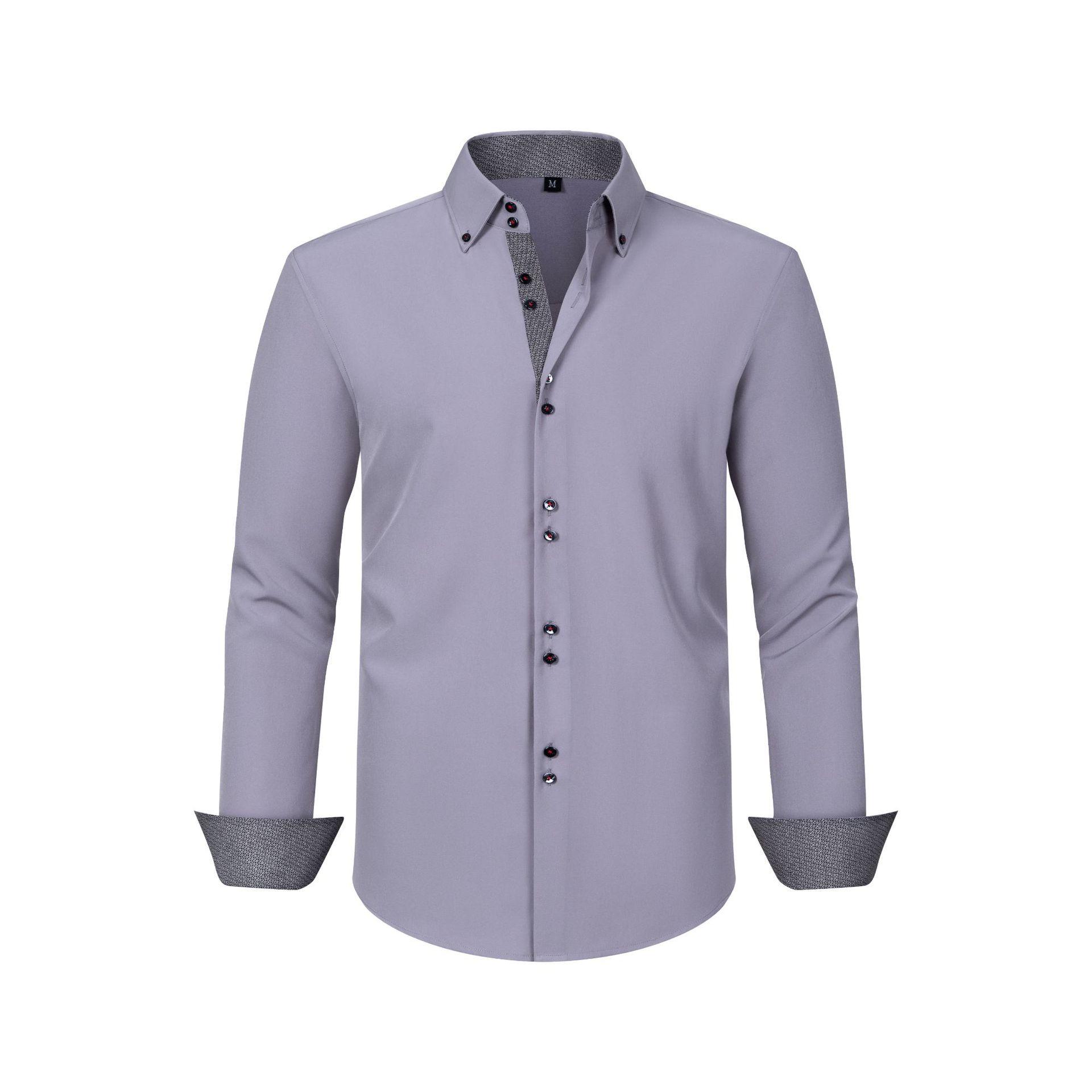 Mens Four-Way Stretch Polka-Dot Colorblock Shirt
