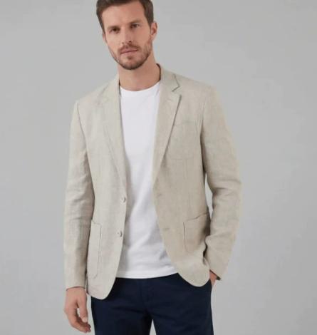 Men's Casual Printed Two Button Blazer
