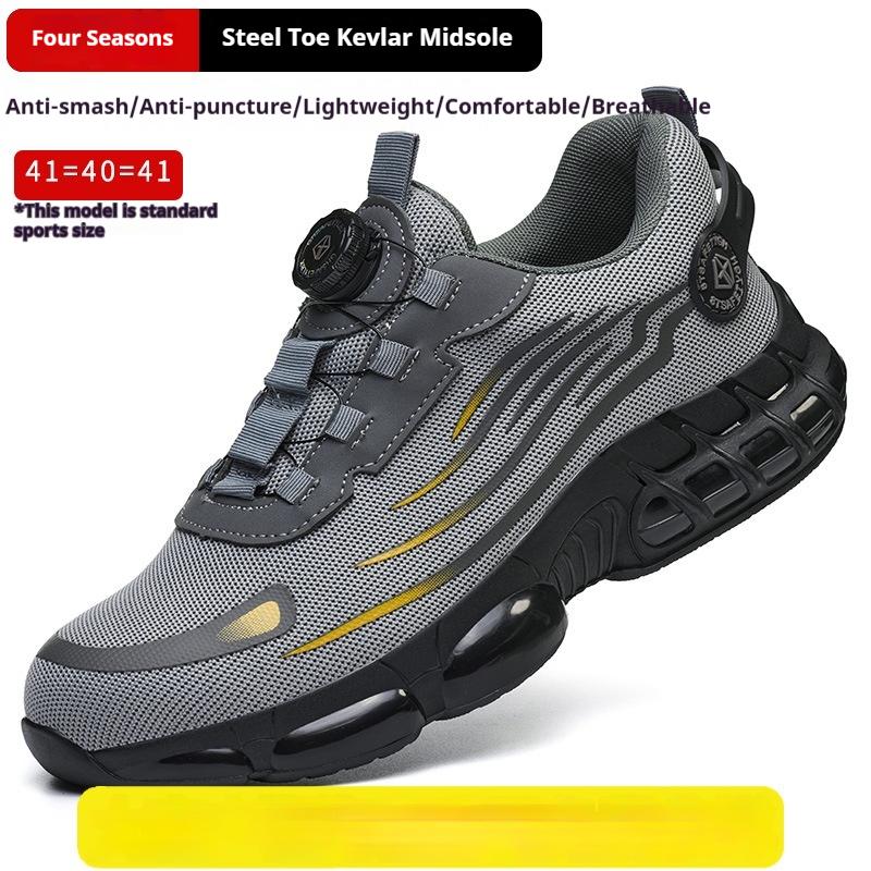 Men's Safety Shoes With Knobs To Prevent Smashing And Shoelace Punctures